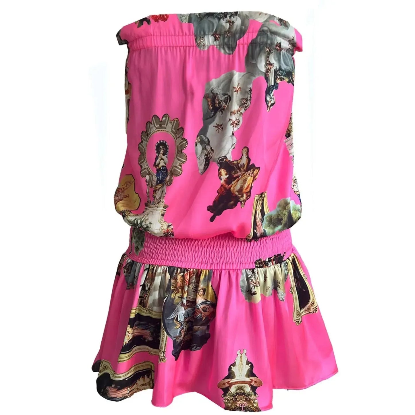 Beach Mini Dress - Neon Pink Sicily