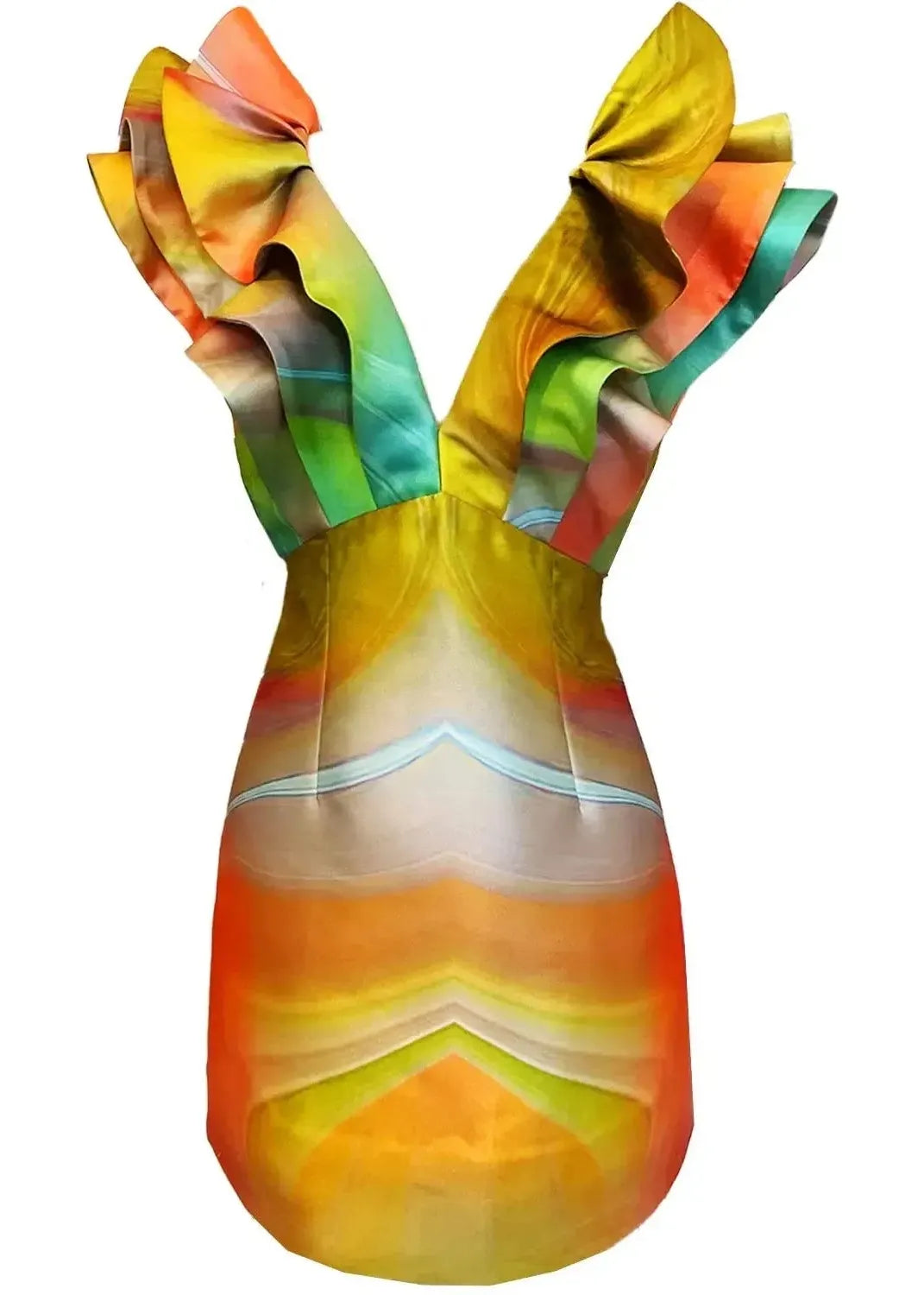 Butterfly Mini Dress - Smokeflow Yellow