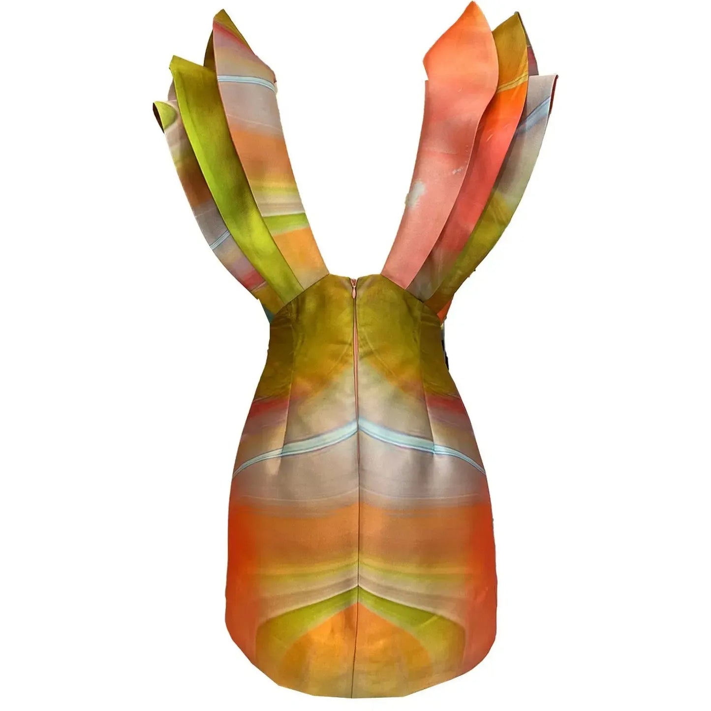 Butterfly mini dress printed yellow