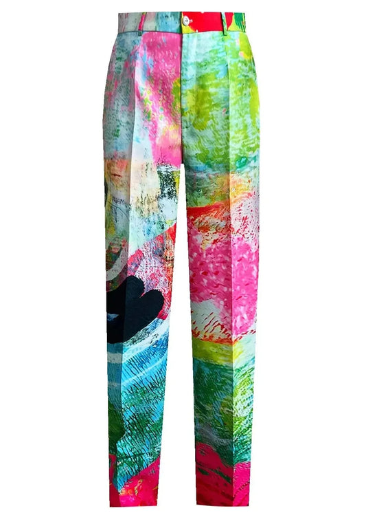 Classic Suit Pants - Mother Pink Red Green