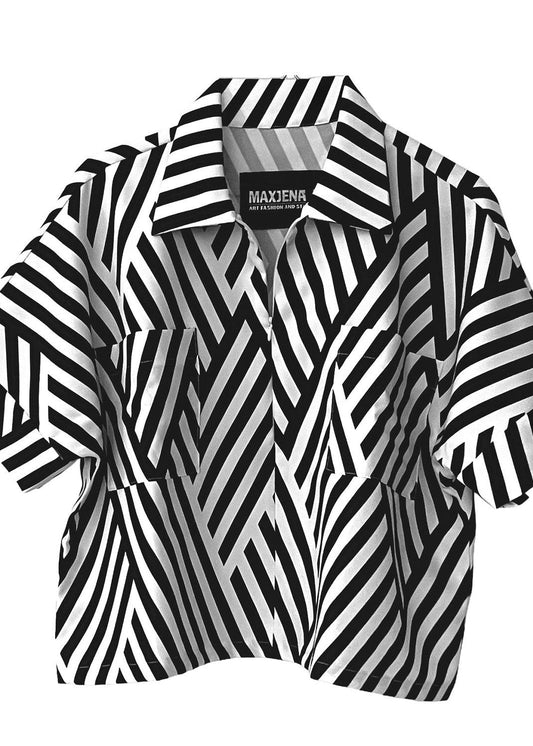 Cropped Shirt - Black & White