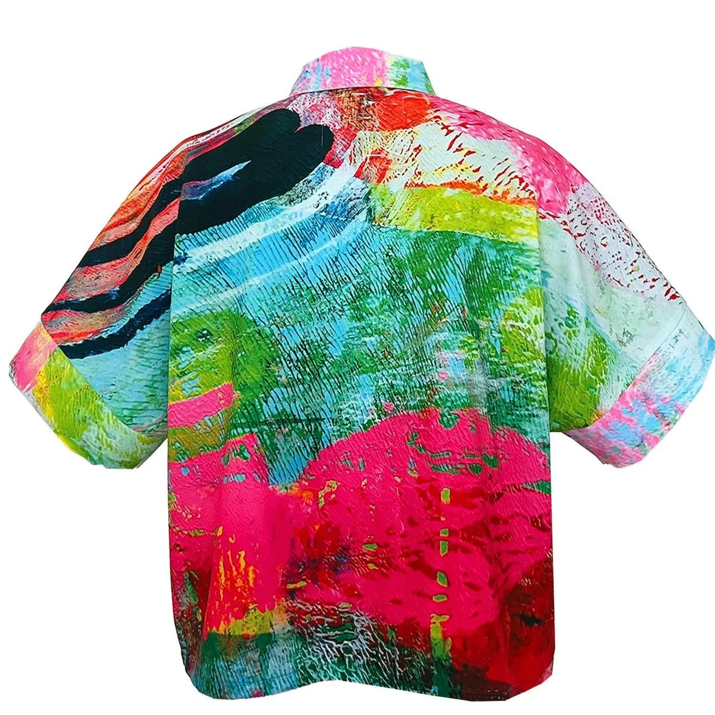 Cropped Shirt - Mother Pink Red Green