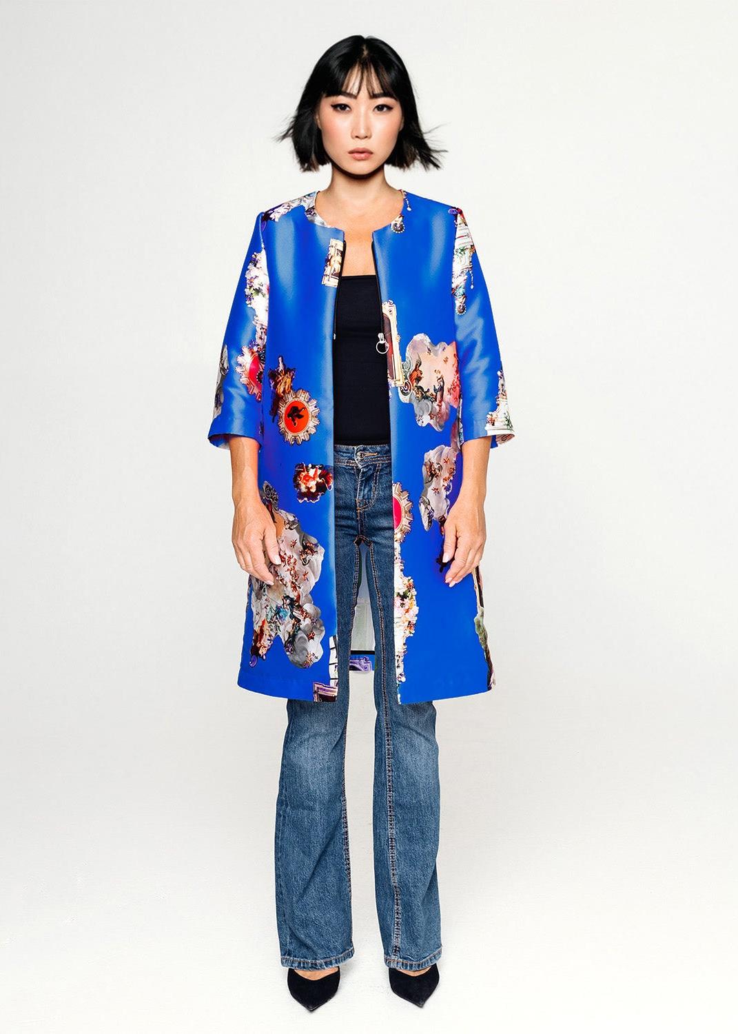 Custom-Made Midi Dress + Tailored Coat - Special Print