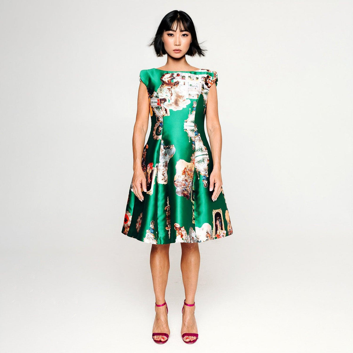 Custom-Made Midi Dress + Tailored Coat - Special Print