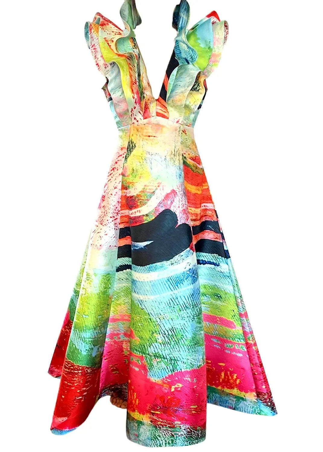 Custom-Made Butterfly Evening Dress - Special Print