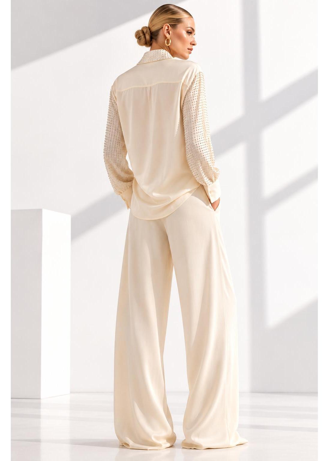 Swarovski Crystal Pyjama Set – Cream white