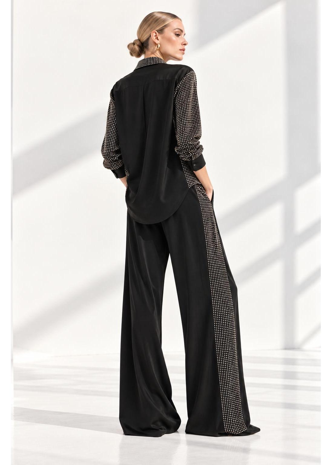 Swarovski Crystal Pyjama Set – Black
