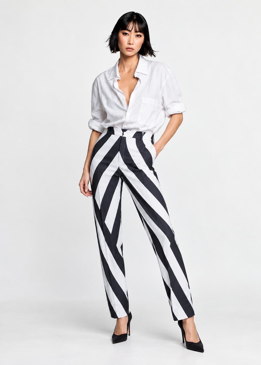 Classic Suit Pants - Black & White