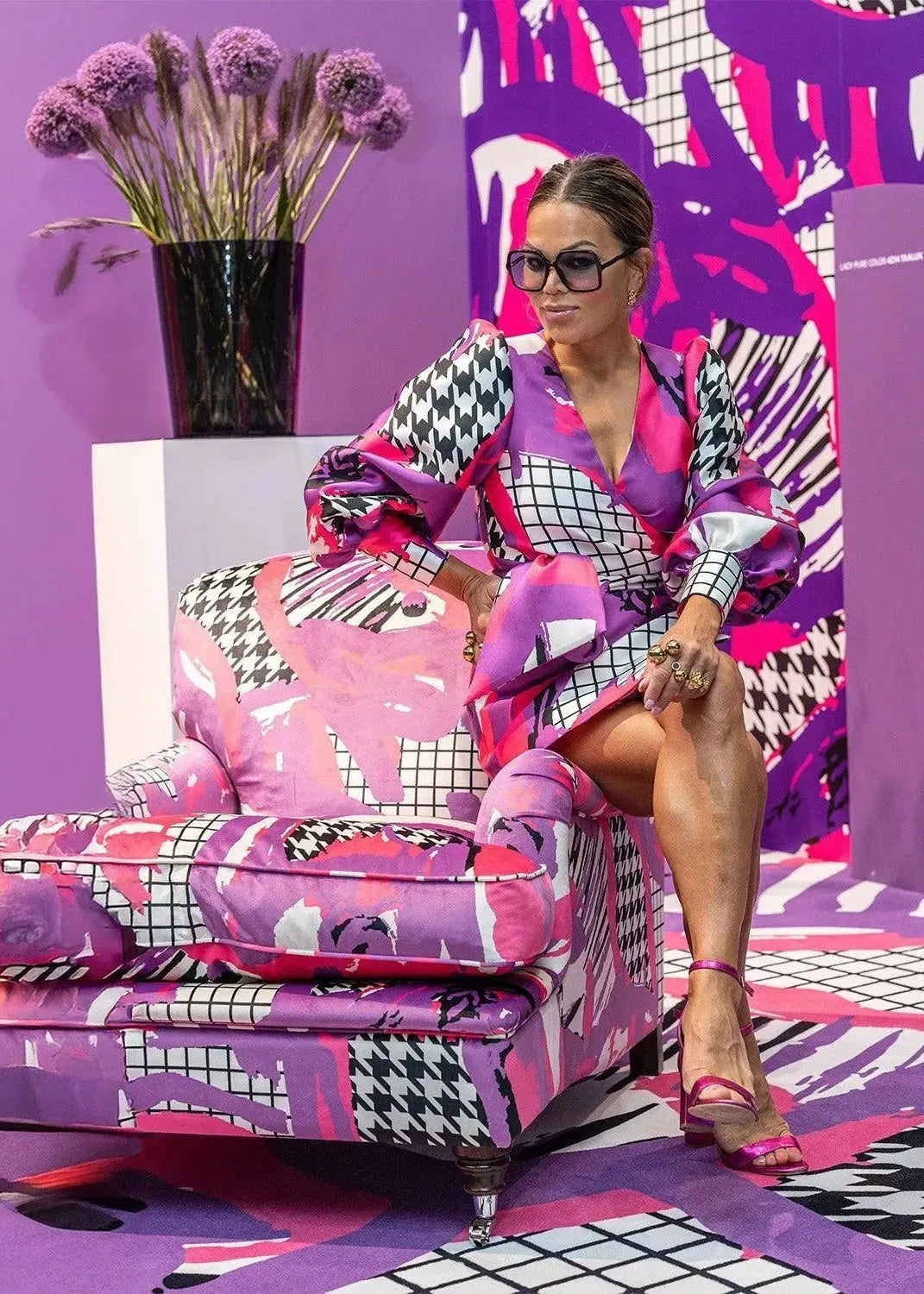 Howard Armchair - Arty Pink Purple