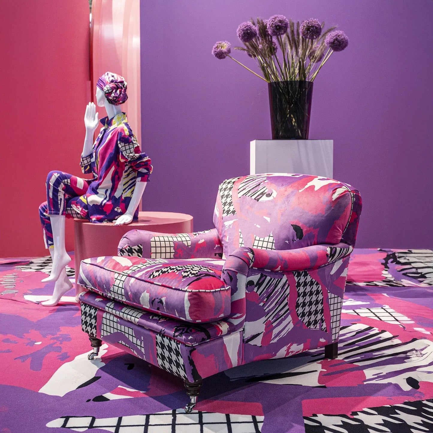 Howard Armchair - Arty Pink Purple