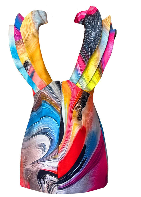 Butterfly afton mini klänning –Smokeflow Liquide