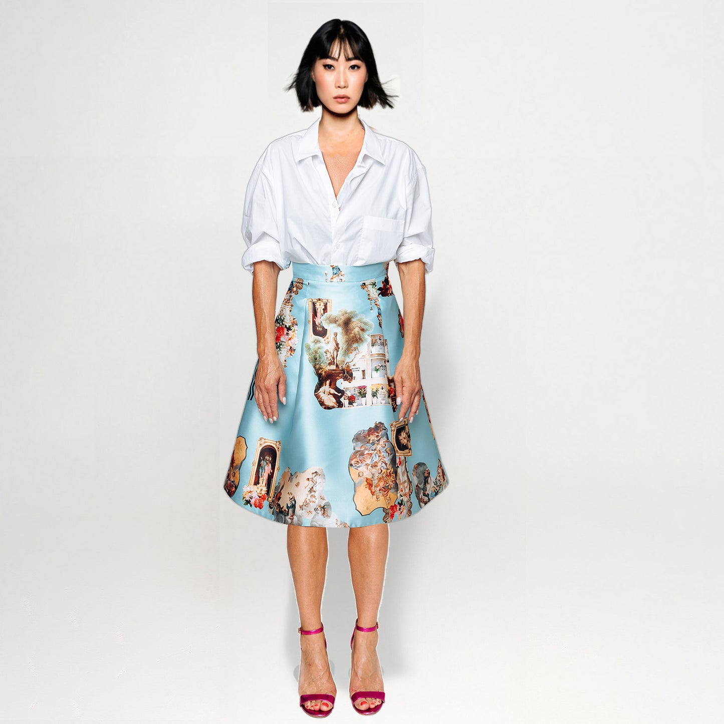 Knee-Length Skirt - Sicily Light Blue