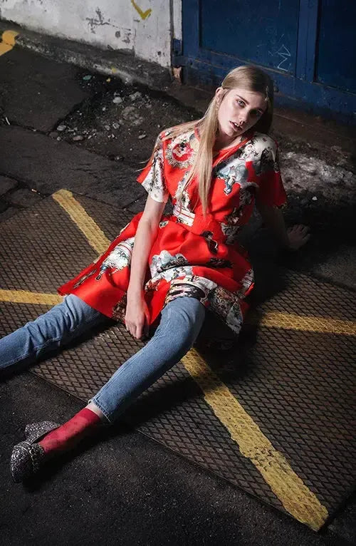 Knee-Length Skirt - Sicily Red