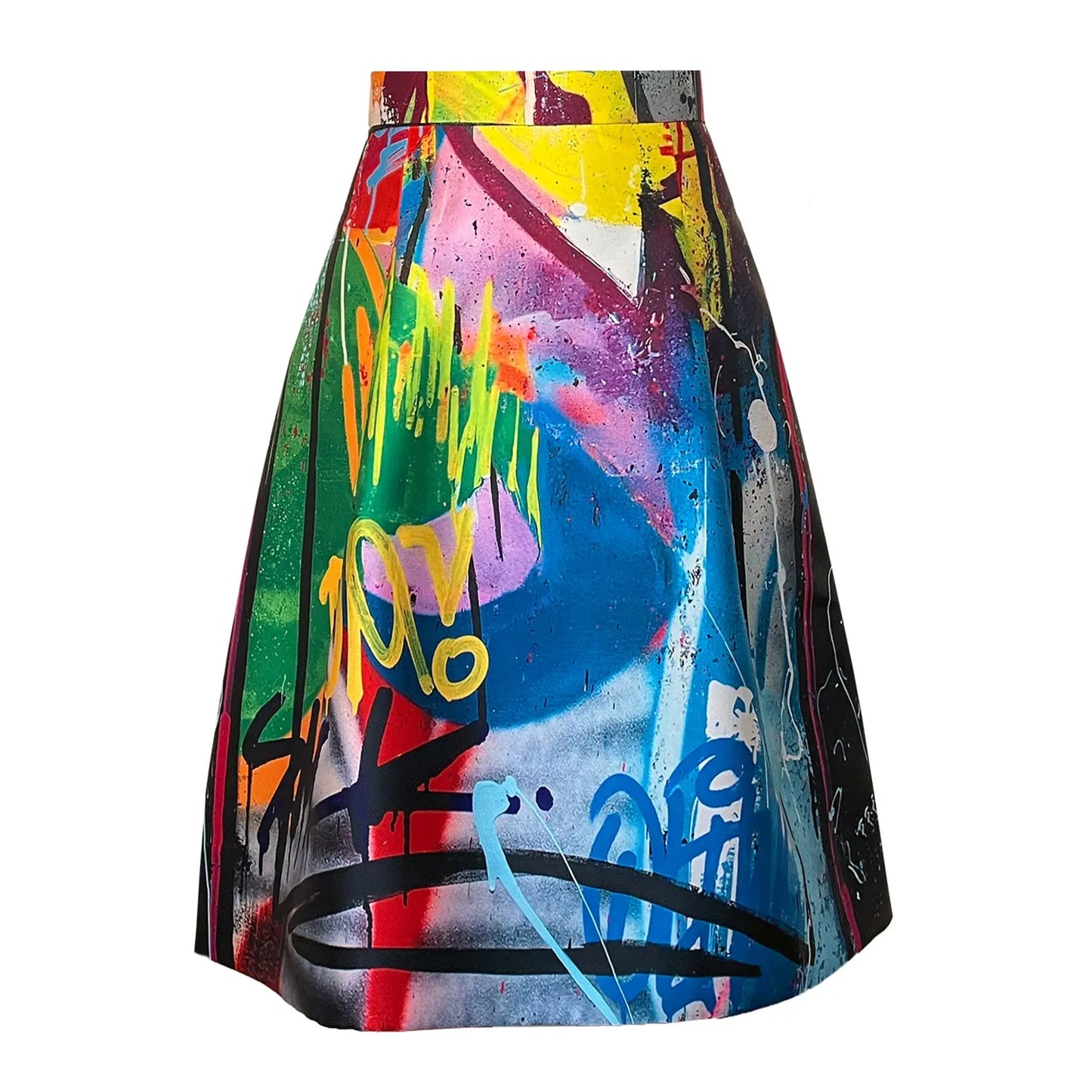 Knee-Length Skirt - Street Art