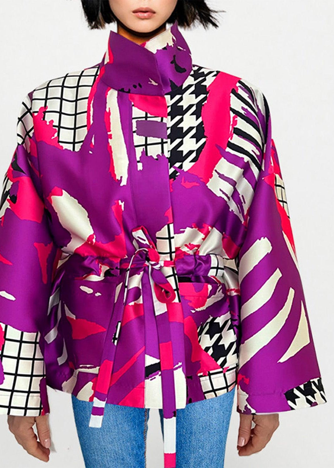Square Boxy Jacket - Arty Pink Purple