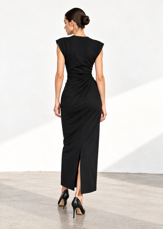 Shoulder dress - black
