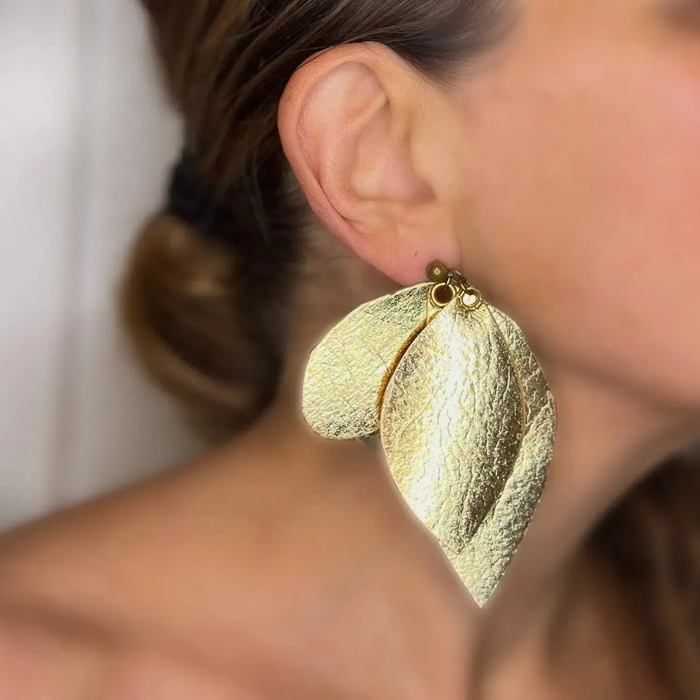 SALE Drop silver paper earrings