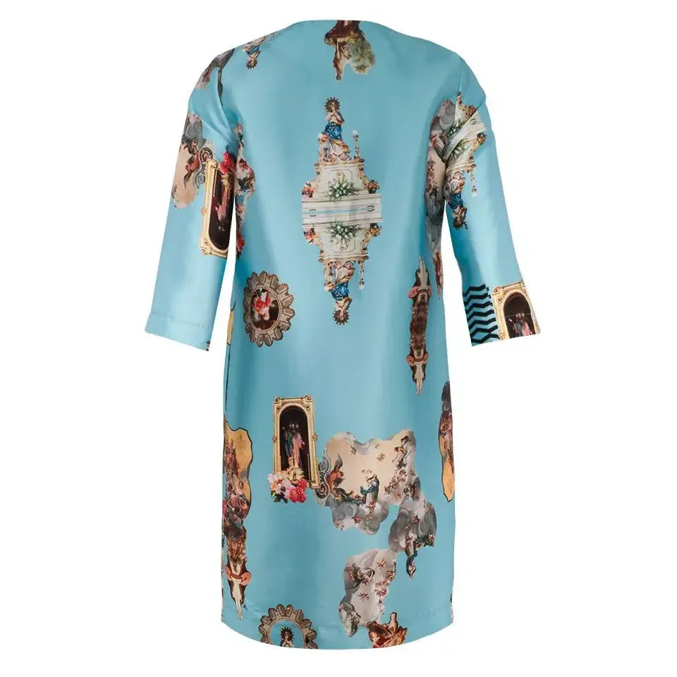 SALE Sicily light blue occasioncoat printed