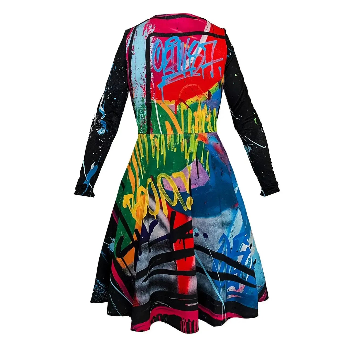 SALE everyday longarmed dress street art printed
