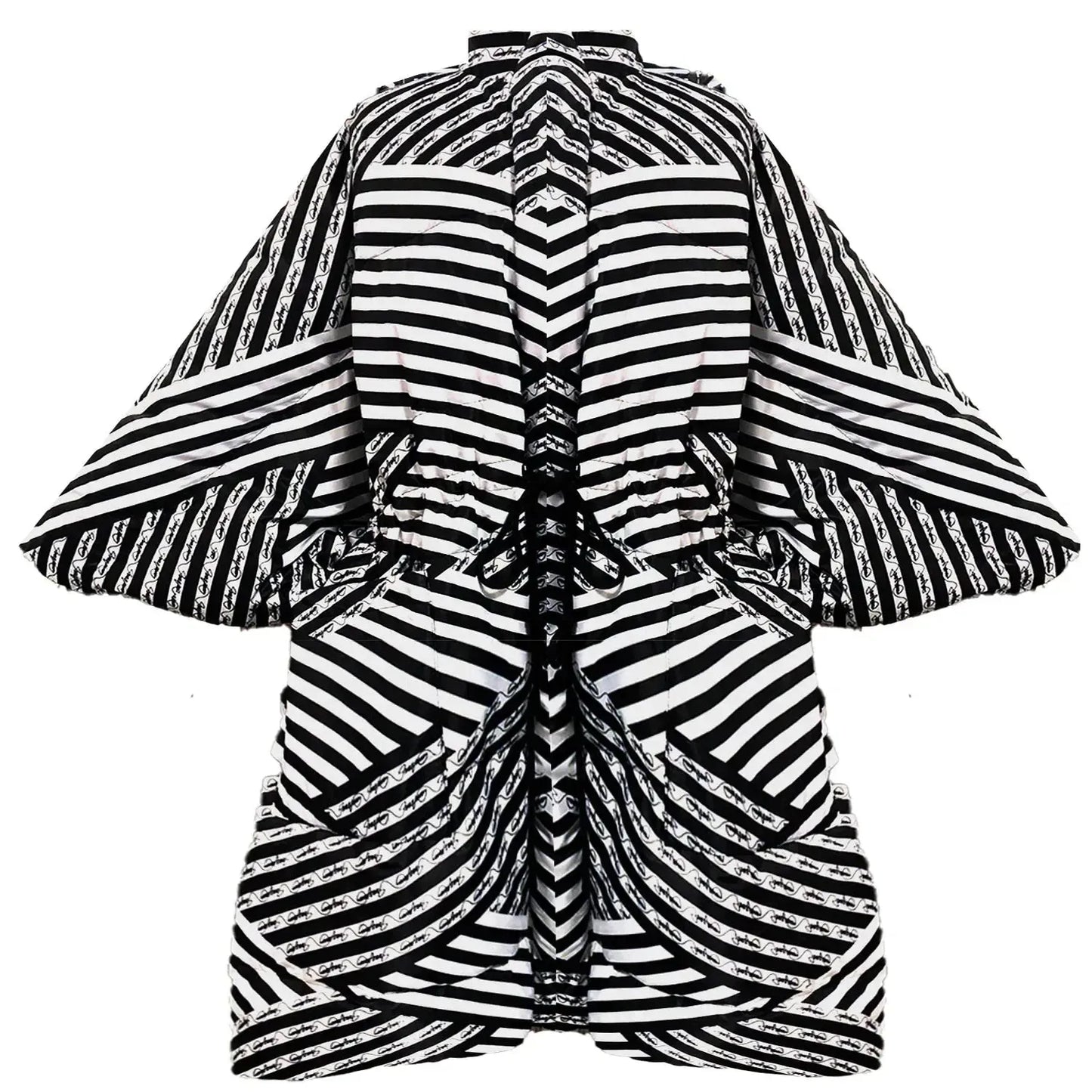 SALE oversized Square maxi puffer coat black & white printed