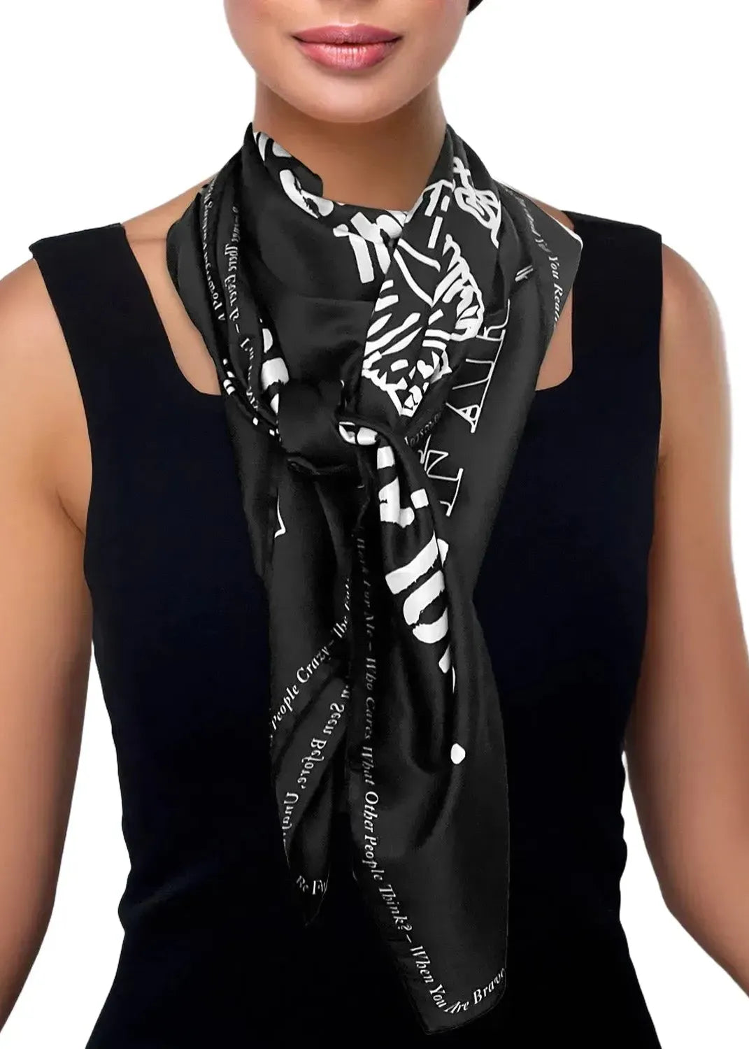 Scarf - Black with Swarovski Details