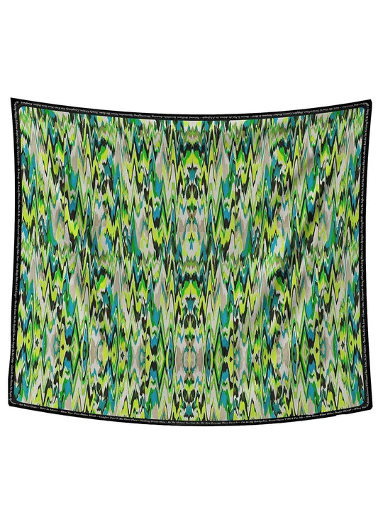 Scarf - Zigzag Lime Turquise
