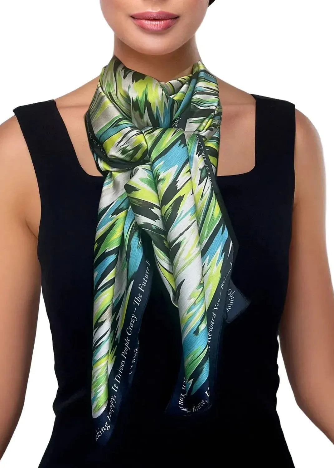 Scarf - Zigzag Lime Turquise