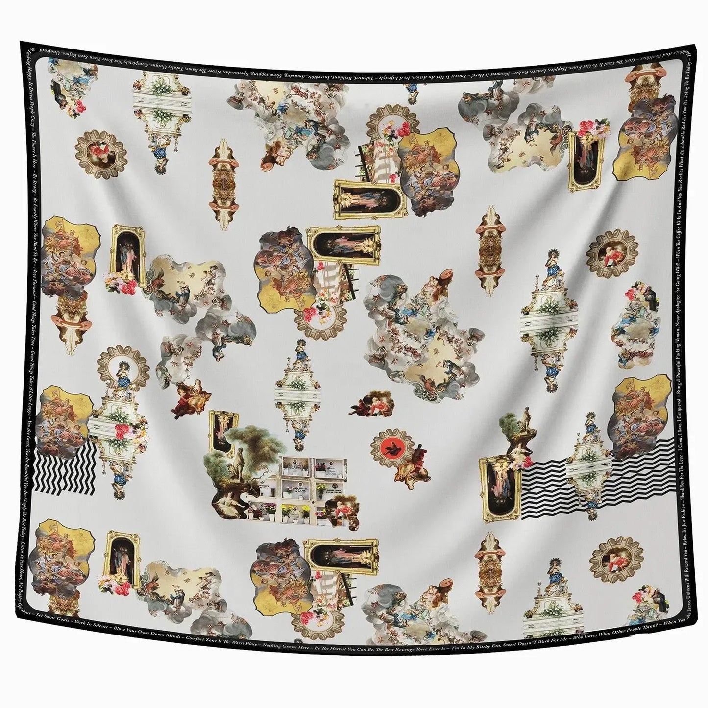 Scarf sicily dirty white printed