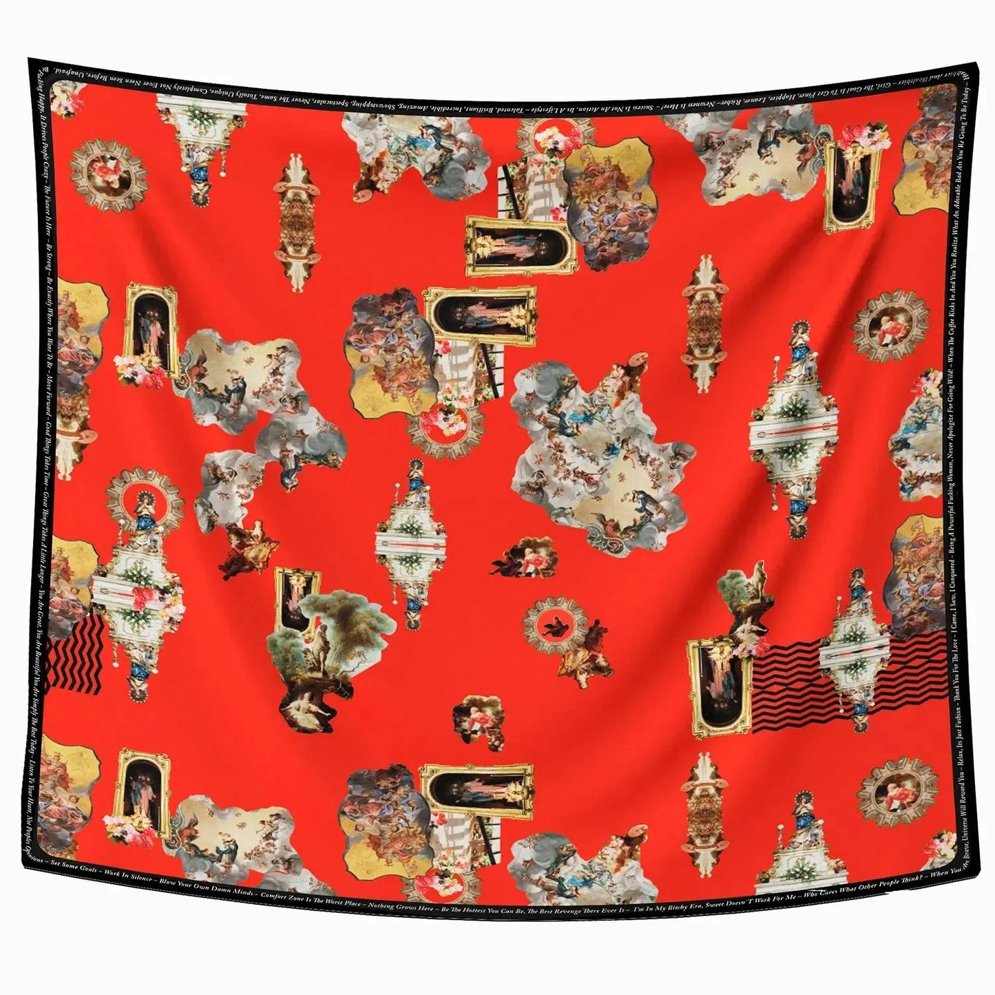 Scarf sicily red printed