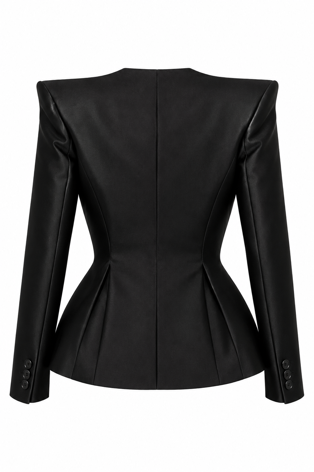 Skulpturel blazer med spidse skuldre – Sort