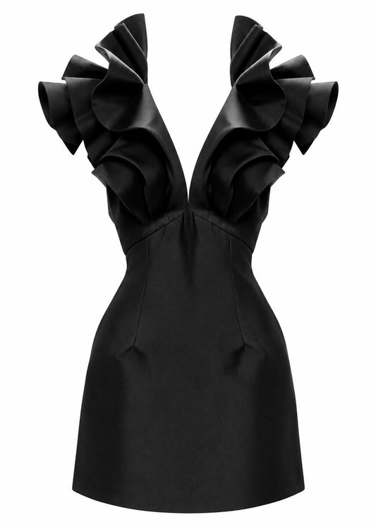 Butterfly Mini Dress - Black