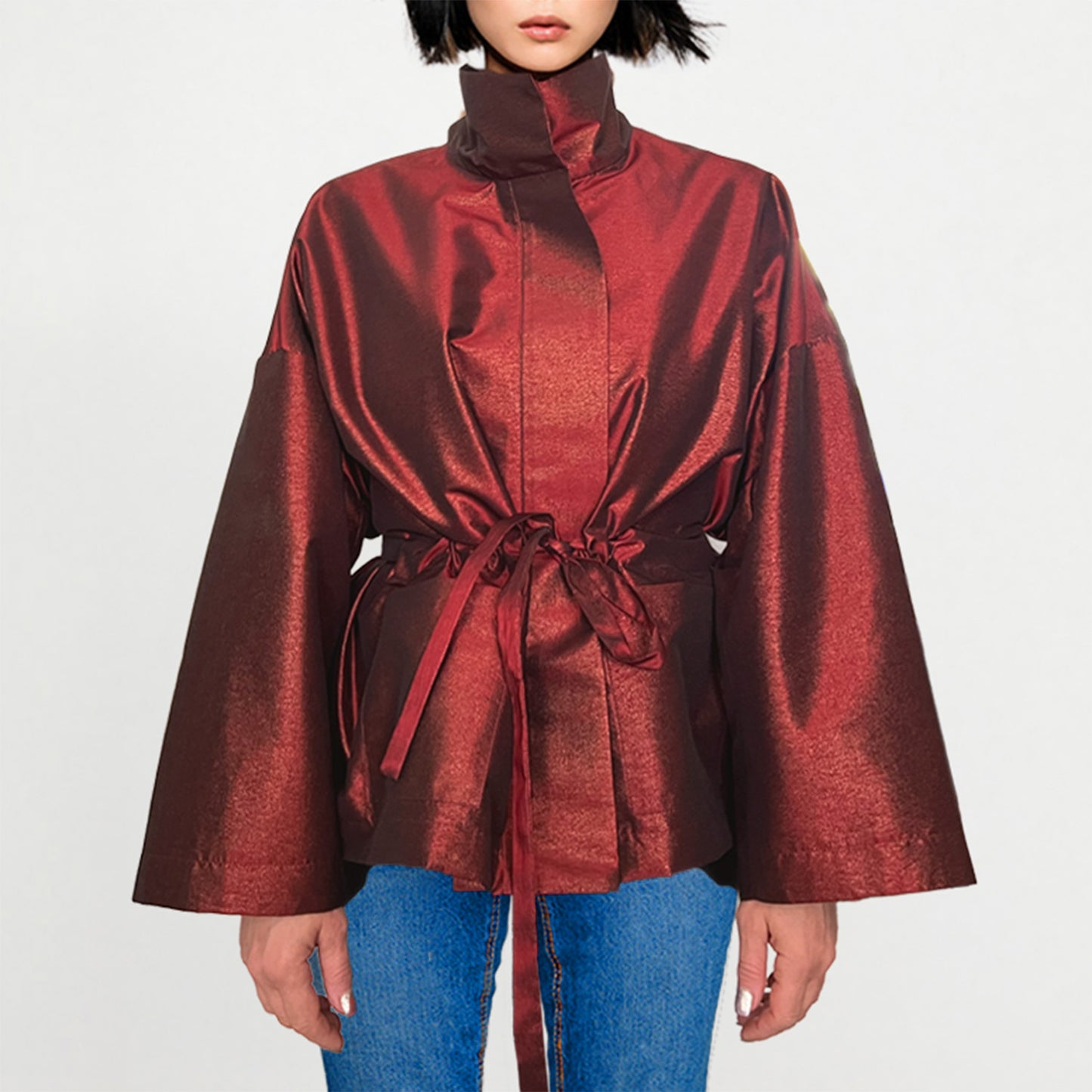 Square Boxy Jacket - Bordeaux