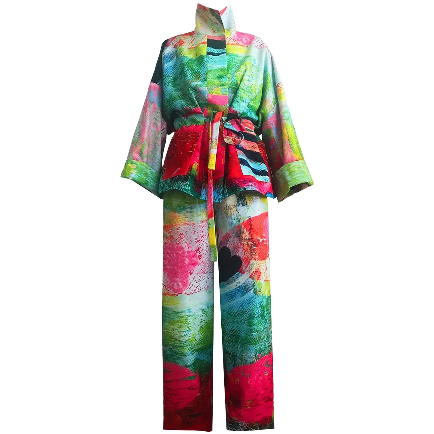 Square Boxy Jacket - Mother Pink Red Green