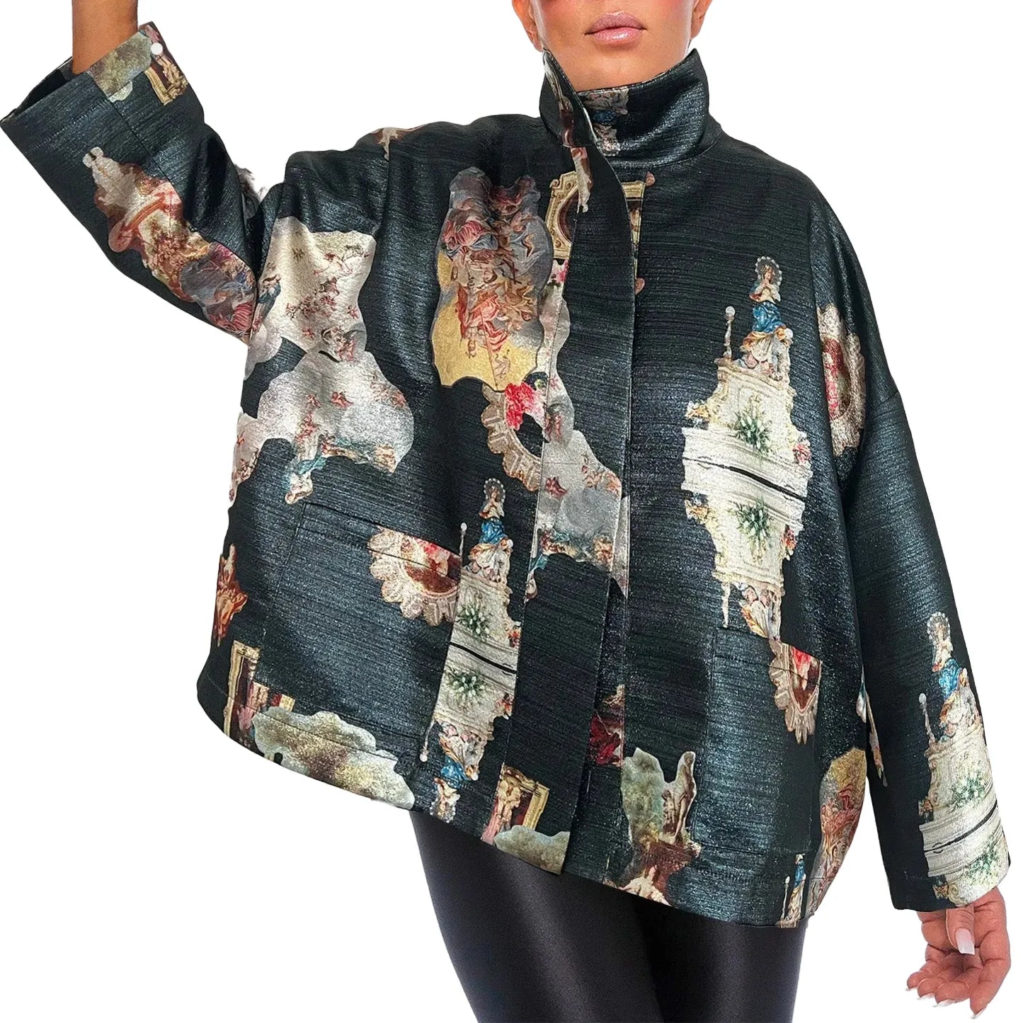 Square Boxy Jacket - Sicily Black
