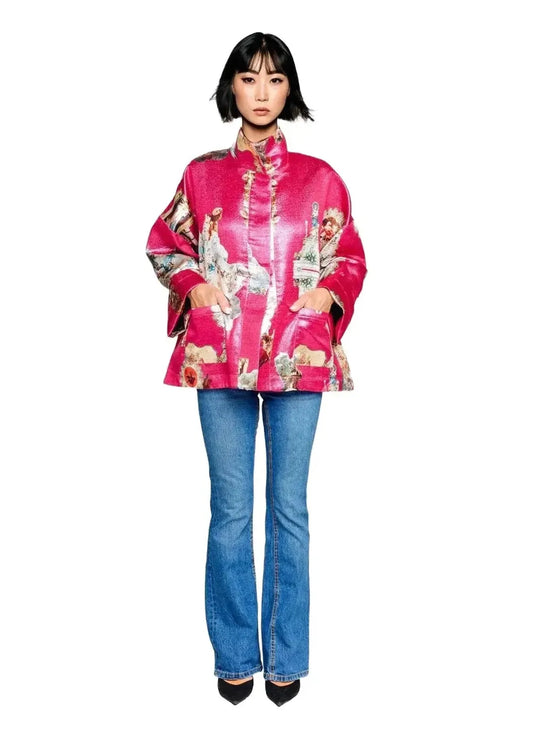 Square Boxy Jacket - Sicily Hot Pink