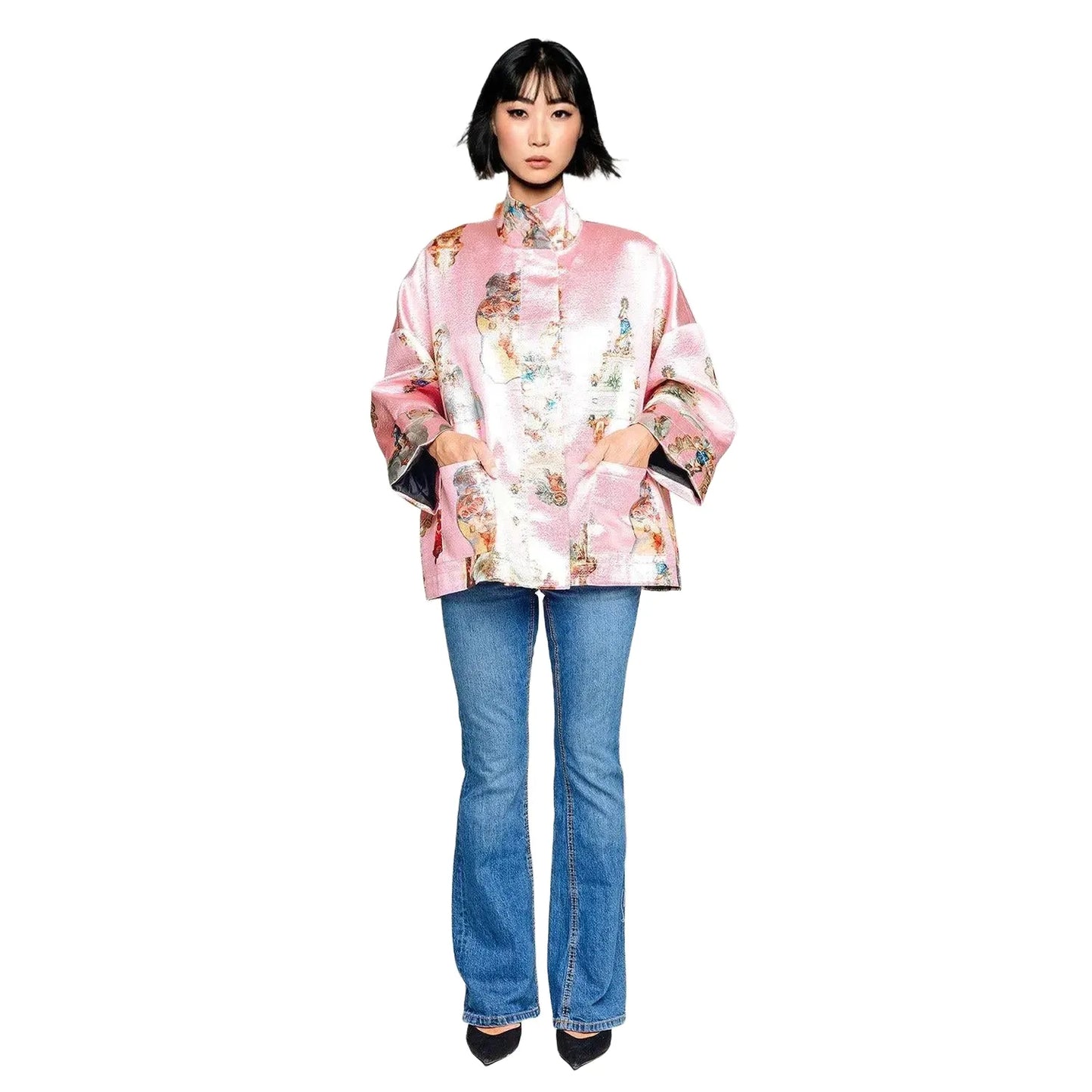 Square Boxy Jacket - Sicily Powderpink