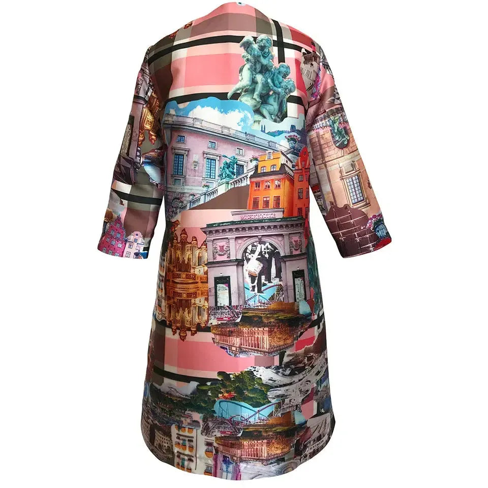 Stockholm royal pink occasioncoat printed