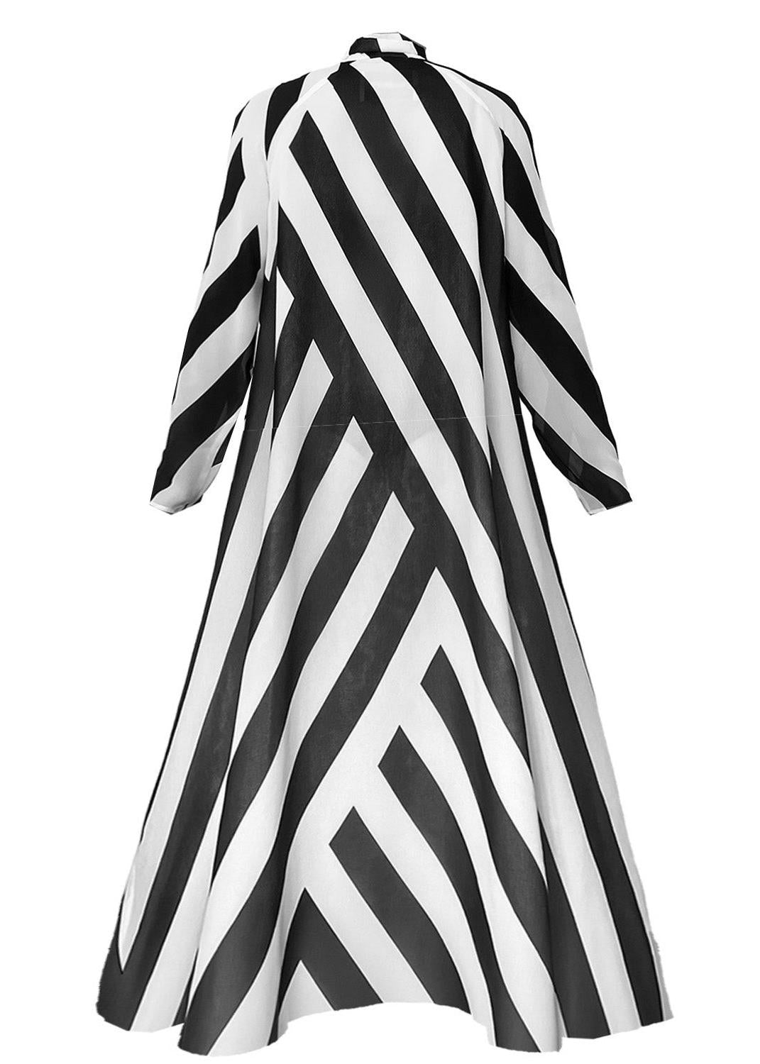 A-Line Maxi Dress - Black & White