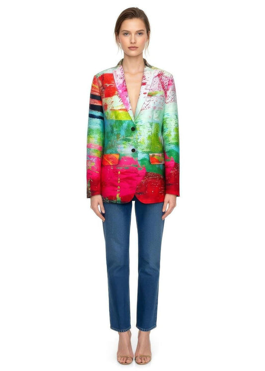 Tailored Blazer - Mother Pink Red Green