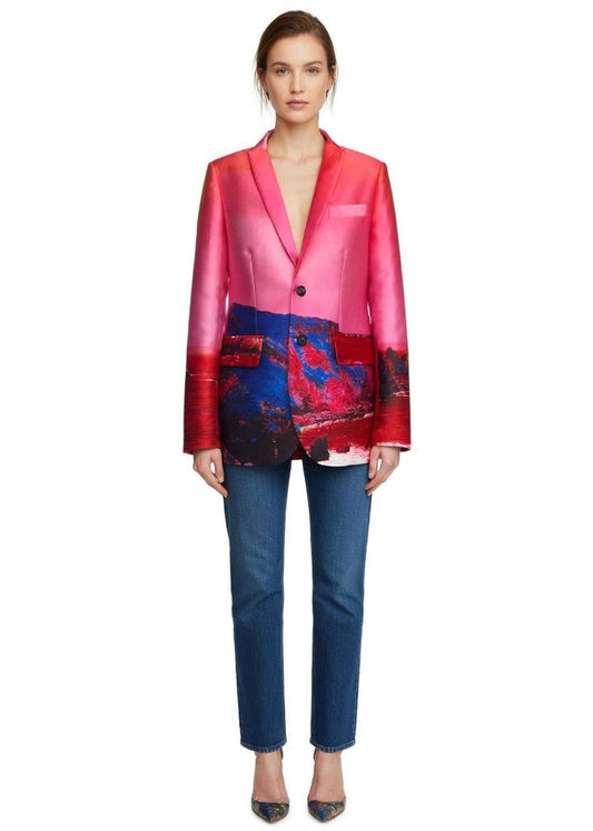 Tailored Blazer - Red Blue Landscape