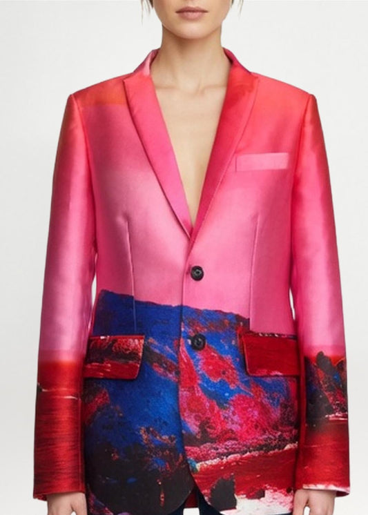 Tailored Blazer - Red Blue Landscape