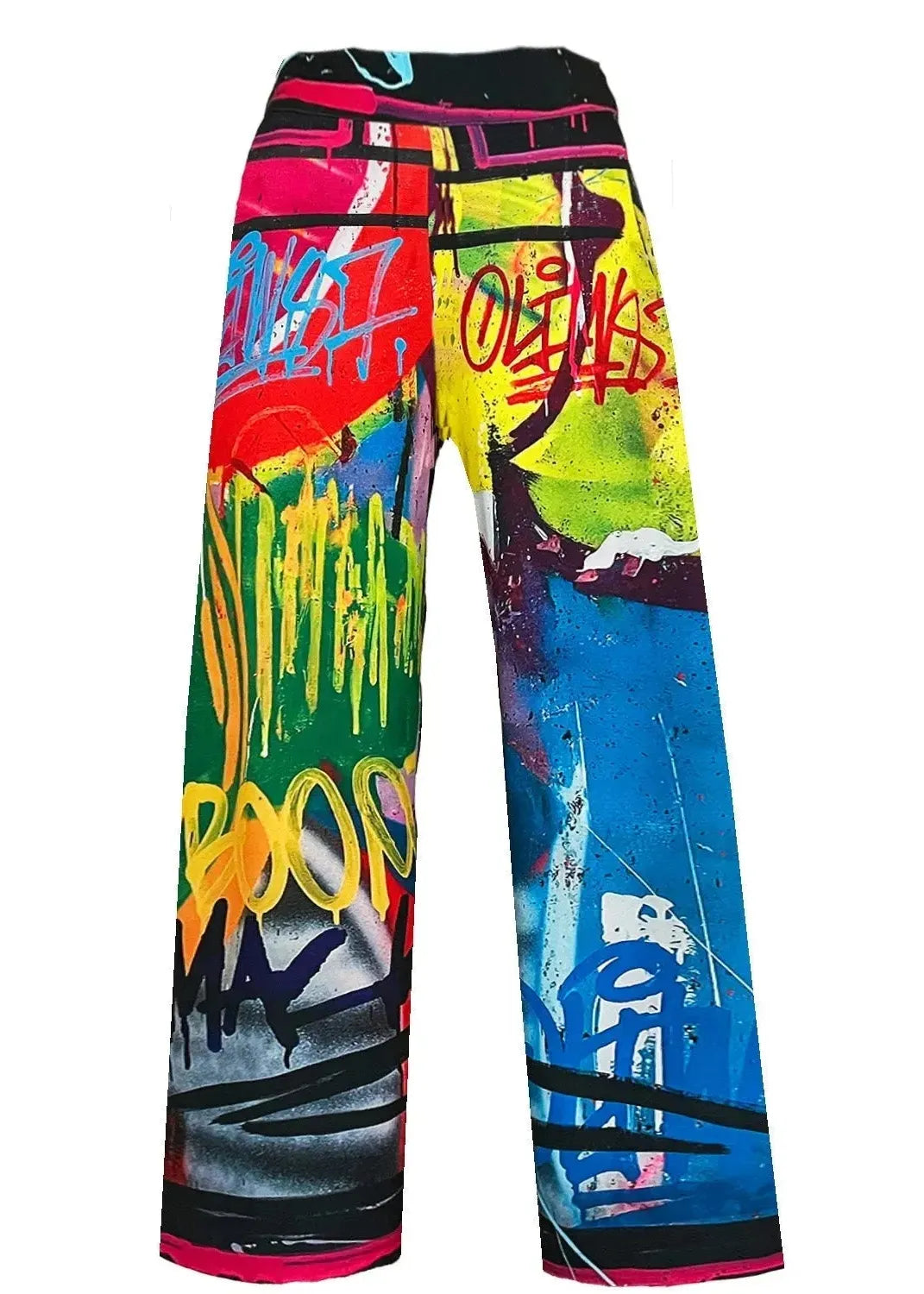Wide Slouchy Pants - Street Art