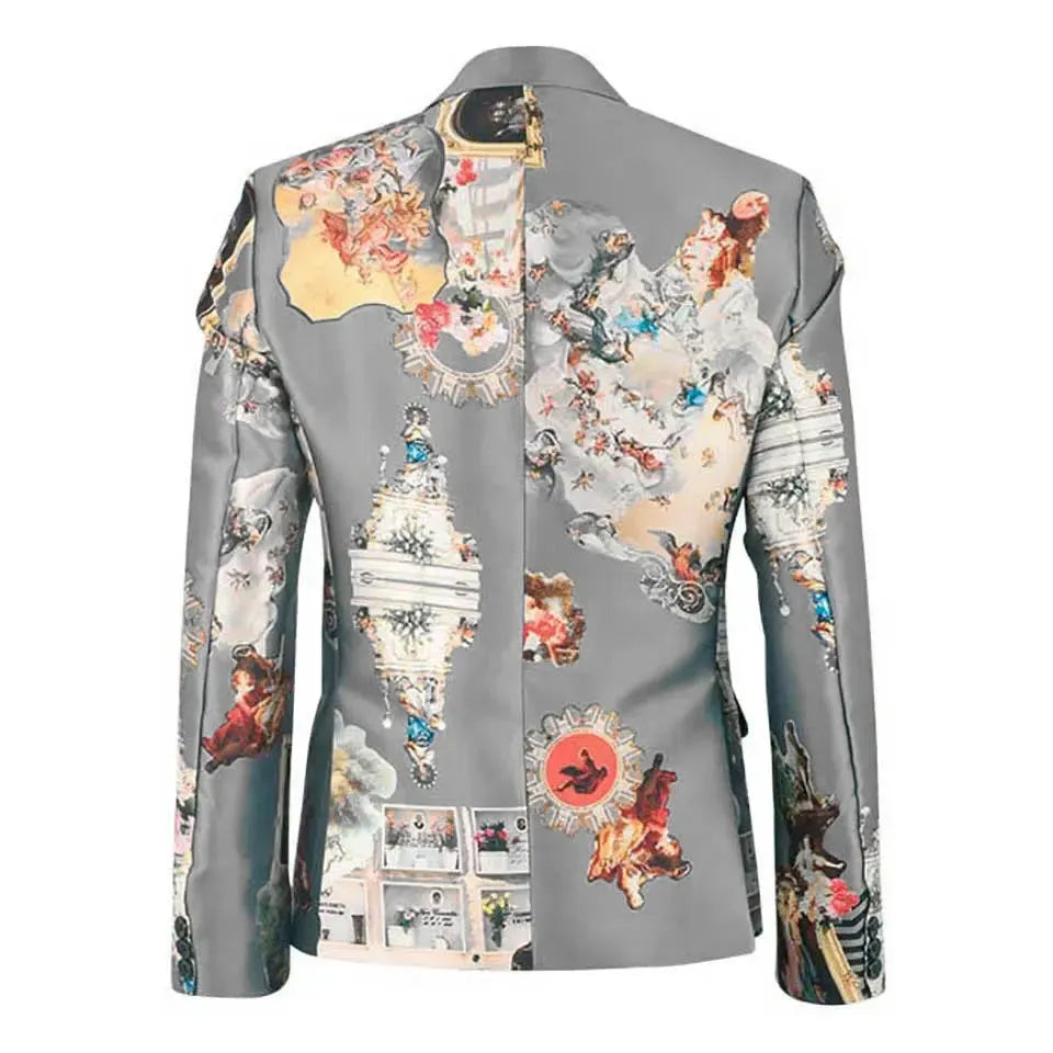 Woman´s blazer jacket sicily grey printed