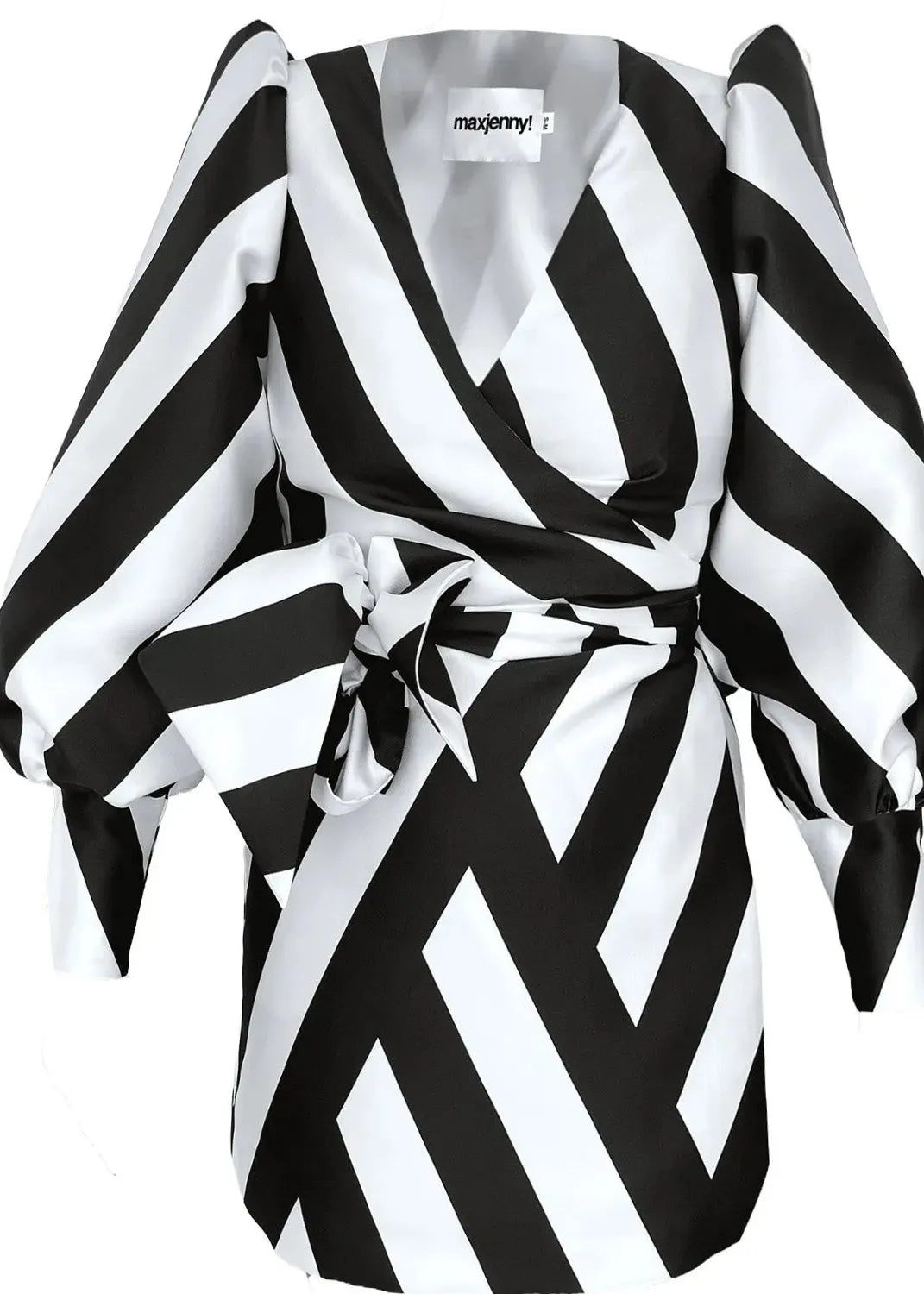 Wrap Mini Dress - Black & White