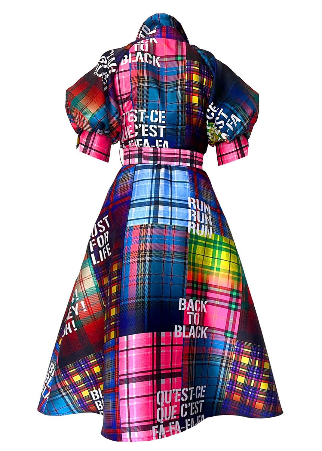 Wrap Shirtdress - tartan multi print