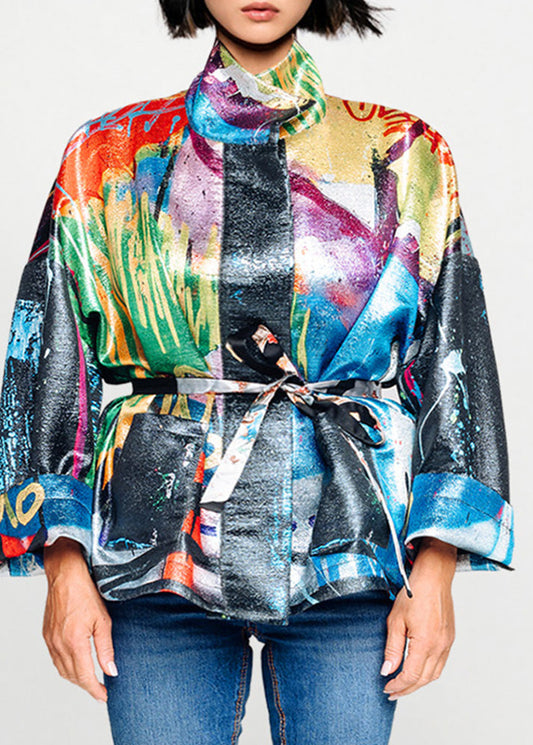 Square Boxy Jacket - Street Art