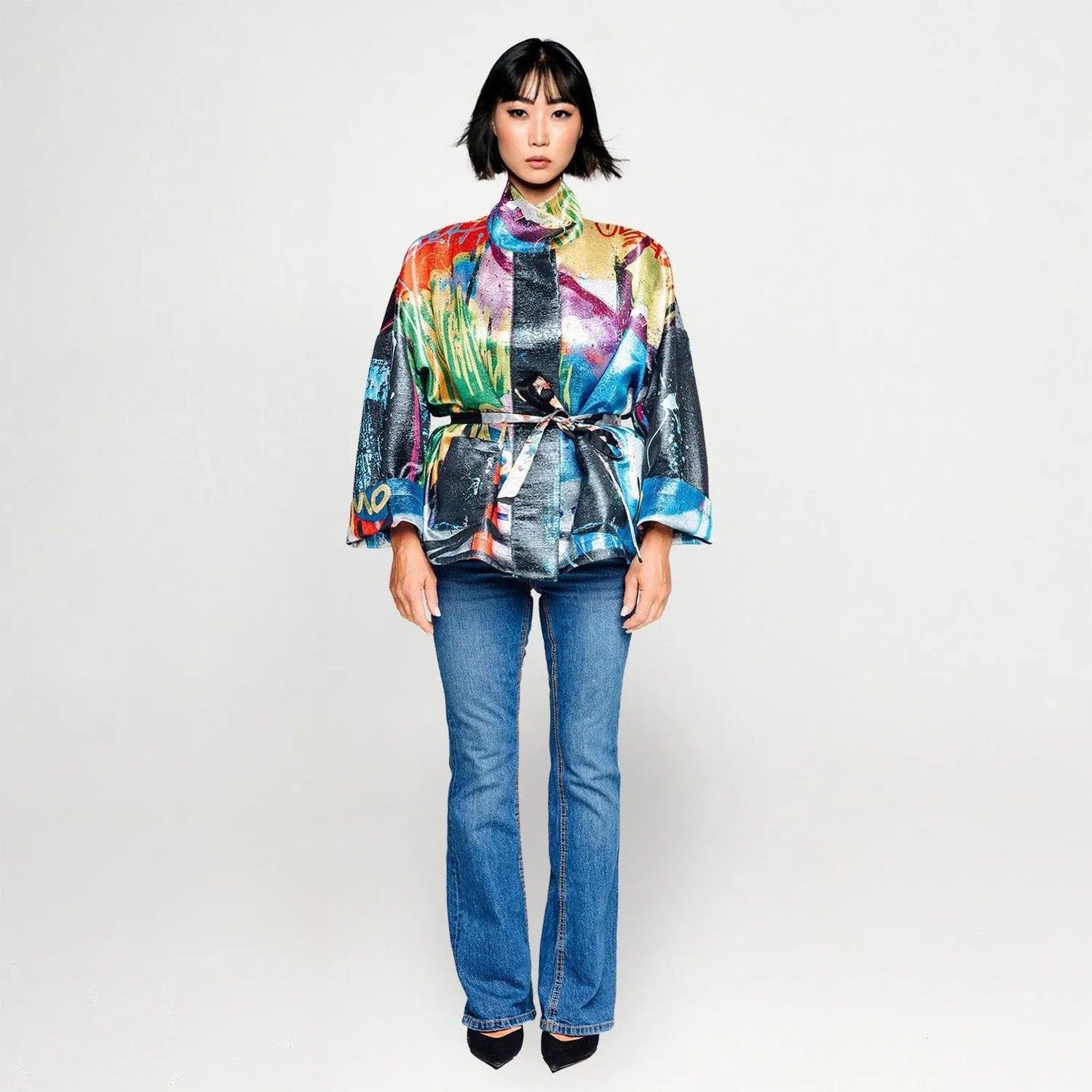 Square boxy Jacket streetart printed