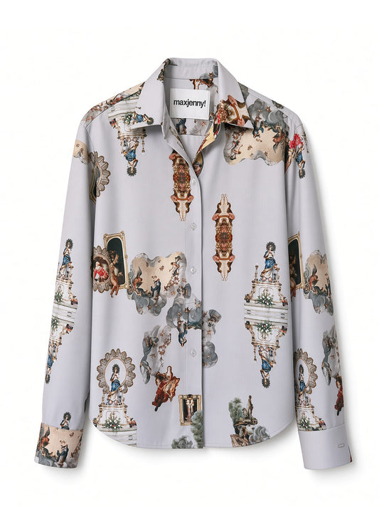 Printed Viscose Shirt – Sicily Dirty white
