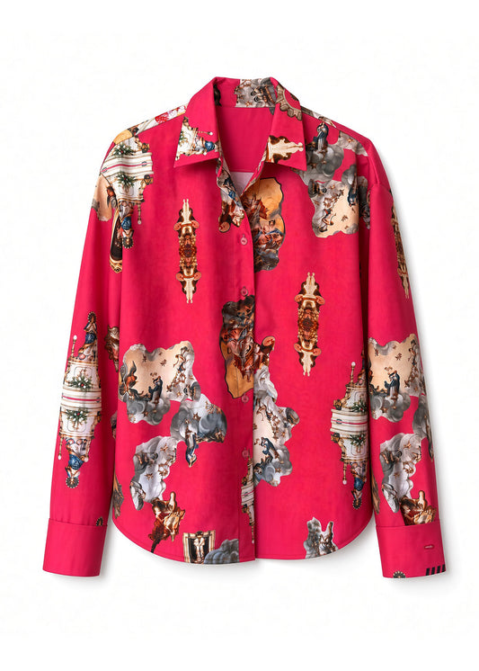 Printed Viscose Shirt – Sicily Hot pink