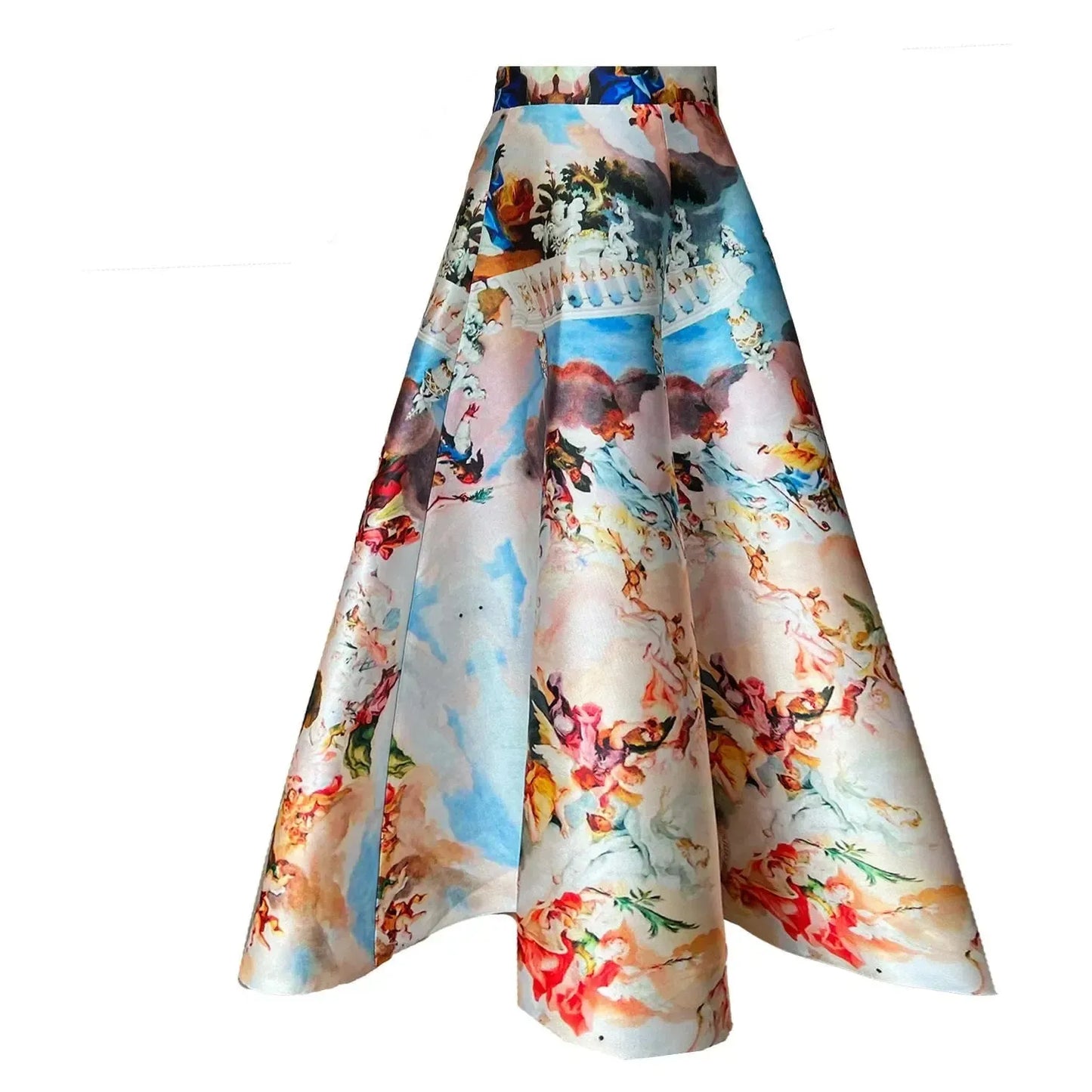 royal midiskirt heaven printed lightblue